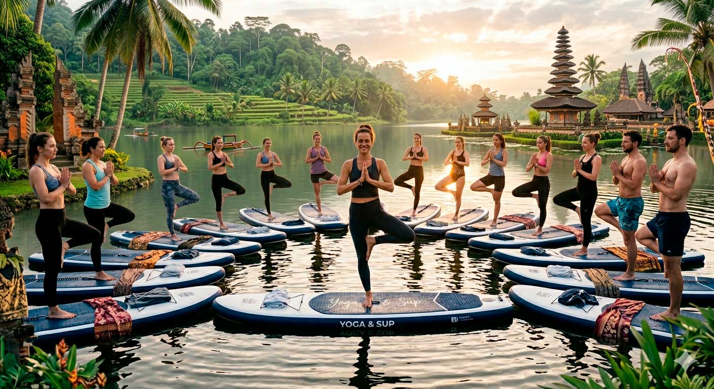 Ranní jóga na paddleboardech